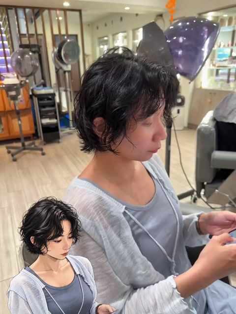 短髮燙作品，設計師 Victor，新北新店區莯洸美學 MU Light Studio