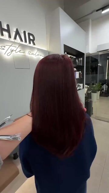 縮毛矯正+內彎 莓果霧棕