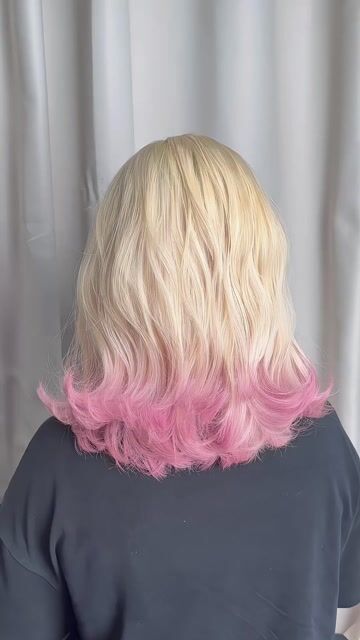 白金x粉色裙擺染