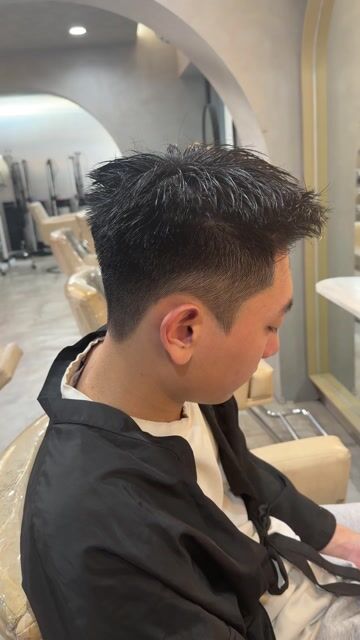 韓系飛機頭作品，設計師 小美，台北大安區Hearts