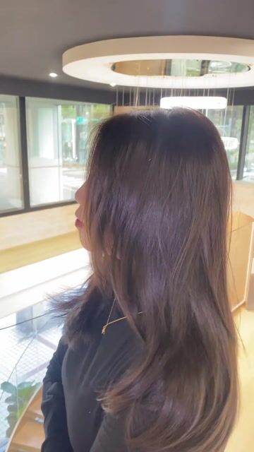 韓系層次、霧面亞麻色、黑曜光護髮～作品，設計師 嘉珅，台北大安區Hidden新生店