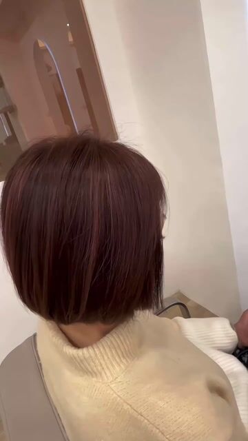 莓果粉棕色作品，設計師 Kiki，台北信義區拾光living hair