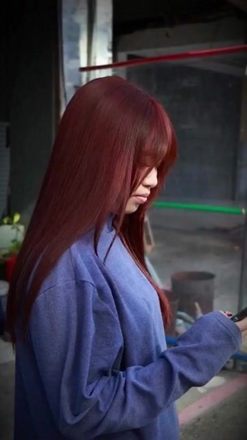 免漂紅棕色+縮毛矯正