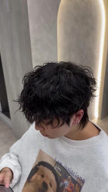 狼尾燙髮作品，設計師 Ella，基隆中正區April Hair