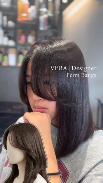 韓系小顏瀏海✨作品，設計師 Vera 宜鈞，台南東區Mindo Hair Salon 名度髮藝