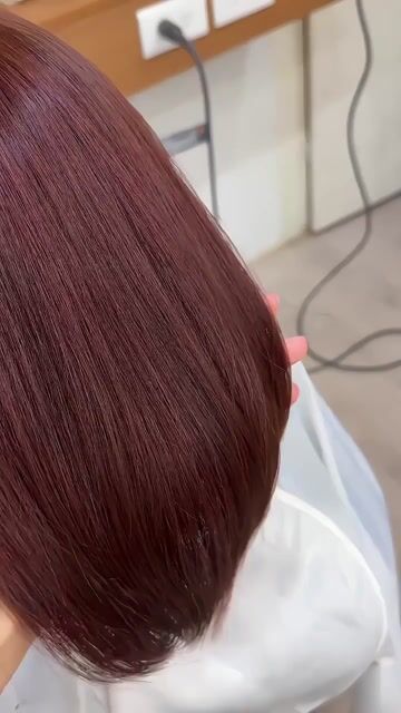 免漂紅棕色作品，設計師 Jason，台北中山區Klatch中山店