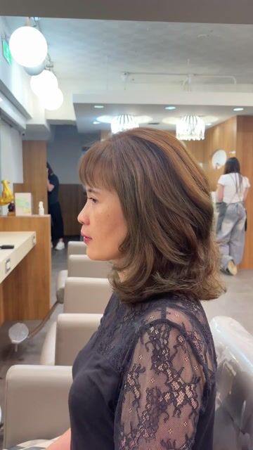 中長高層次線條波紋作品，設計師 CoCo，台北內湖區新宿髮型內湖店