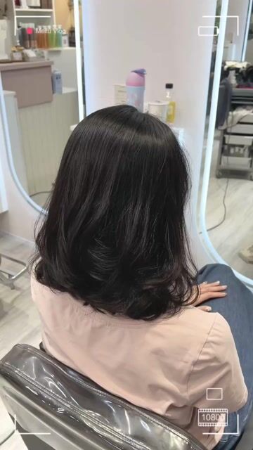 韓系層次燙作品，設計師 葉子，新竹北區日沐髮廊