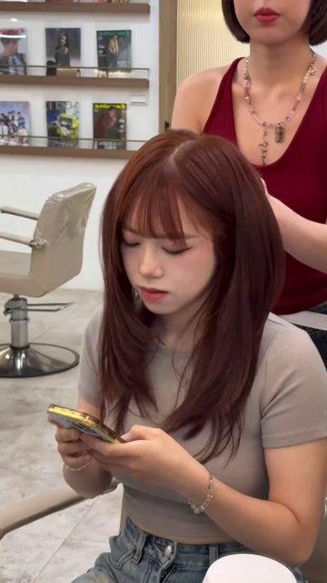 層次搭配霧感橘棕作品，設計師 Nancy小寧，台北松山區KOMM hair微風店