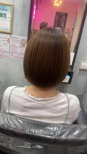 縮毛矯正燙作品，設計師 小希設計師，桃園中壢區中壢米樂美髮沙龍