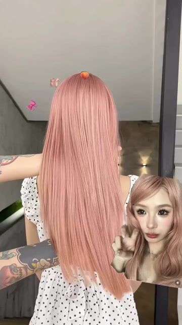 粉金色一鏡到底淋漓盡致的美作品，設計師 幽助⋆，台中北區裏hair概念店