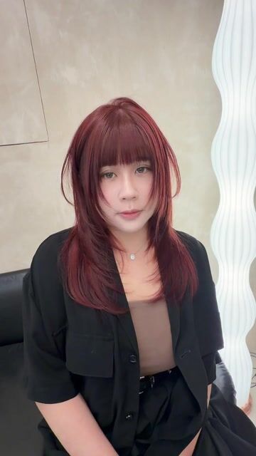 粉棕色高層次長髮作品，設計師 Yuumi，台北中山區space h. 南京店