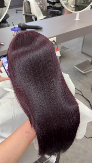 葡萄紫棕色🍇作品，設計師 Rena，台北中山區Holly hair 南西店