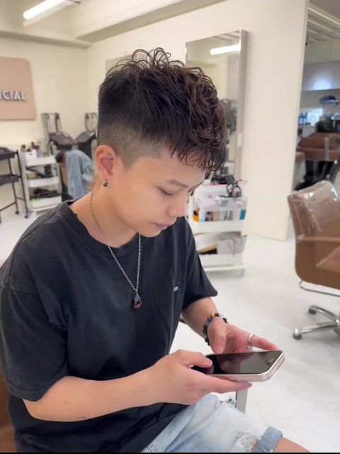男士紋理燙作品，設計師 Sunny，台中南屯區O3O南屯店