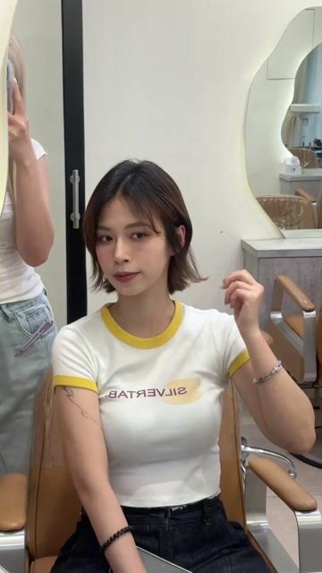 外翹短髮作品，設計師 鴨肉🦆，台中北區Round2一中店