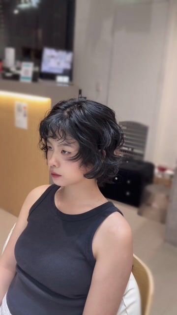 短髮層次精靈燙作品，設計師 凱羚，高雄左營區掌握Hair Salon