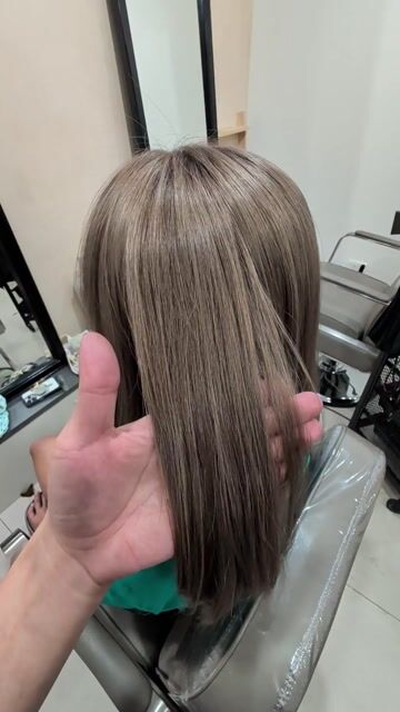 灰奶茶髮色作品，設計師 Ethan，新竹竹北市小女孩美容美髮