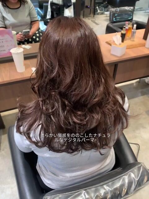 長髮燙捲作品，設計師 礒野洋美，台南歸仁區Cf日式沙龍-歸仁店